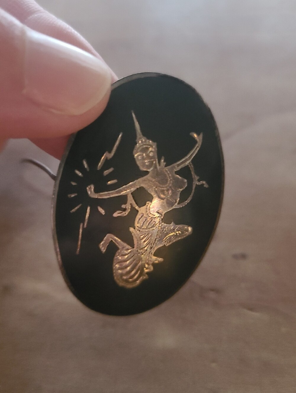925 Silver Topless Lady Pin From Thailand